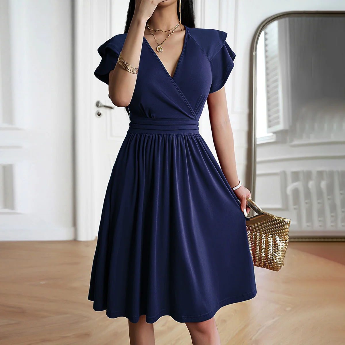 Eleganza™ – Damen Midikleid mit V-Ausschnitt für Elegante Anlässe - Image 9