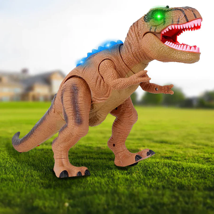 Elektrisch ferngesteuerter Dinosaurier – Realistisches, laufendes und brüllendes Dino-Spielzeug mit LED-Beleuchtung - Image 2