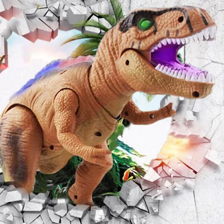 Elektrisch ferngesteuerter Dinosaurier – Realistisches, laufendes und brüllendes Dino-Spielzeug mit LED-Beleuchtung - Image 3