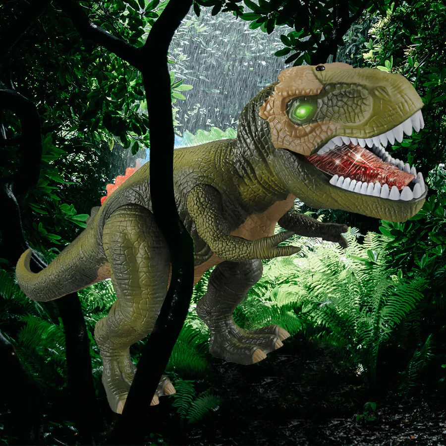 Elektrisch ferngesteuerter Dinosaurier – Realistisches, laufendes und brüllendes Dino-Spielzeug mit LED-Beleuchtung - Image 5