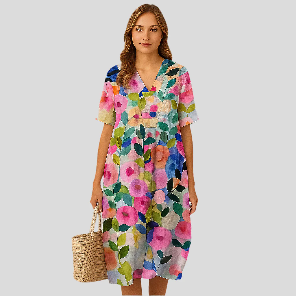 Elena Bloom Legeres Midi-Kleid – Blümchenleichtes Sommer-Eleganz-Kleid - Image 2