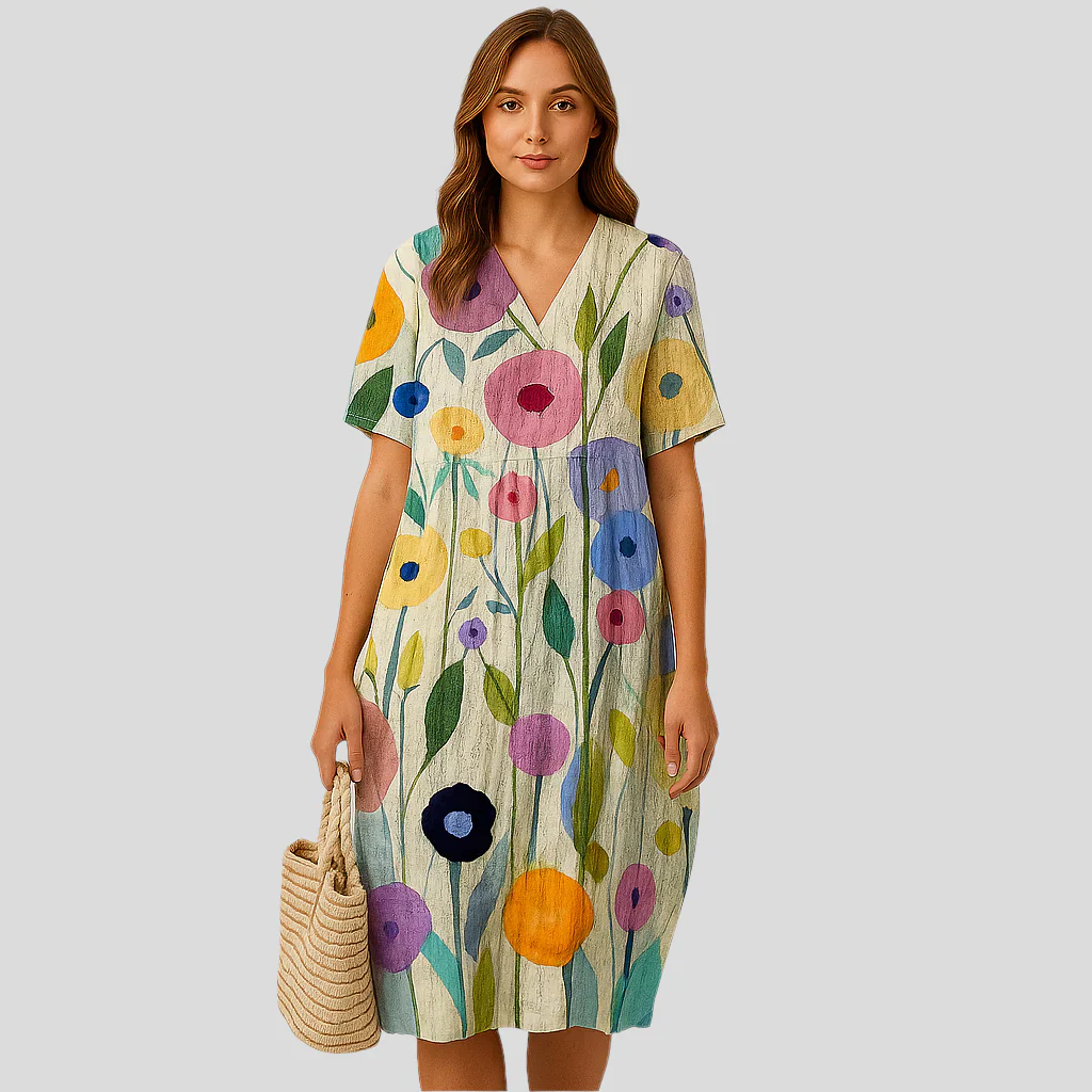 Elena Bloom Legeres Midi-Kleid – Blümchenleichtes Sommer-Eleganz-Kleid - Image 5