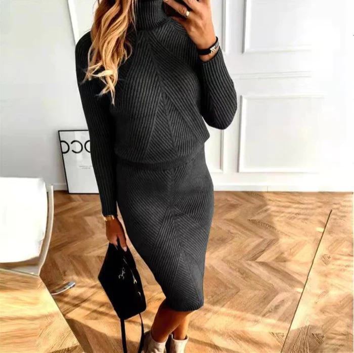 Elena – Elegantes Damen Knit Strick-Set mit figurbetontem Rock - Image 2