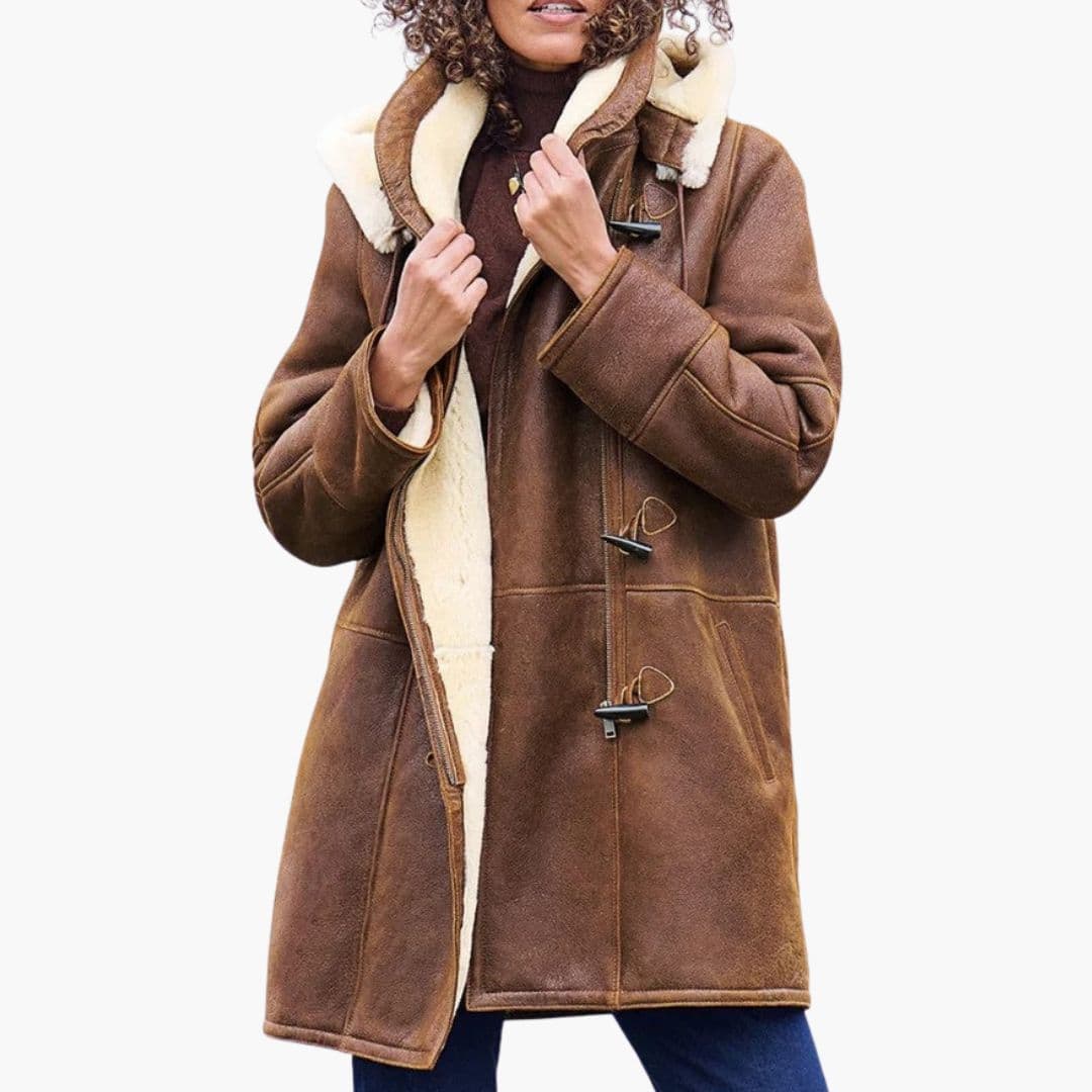 Elena – Gefütterter Damen Wintermantel in Midi-Länge mit Knebelverschluss - Image 6