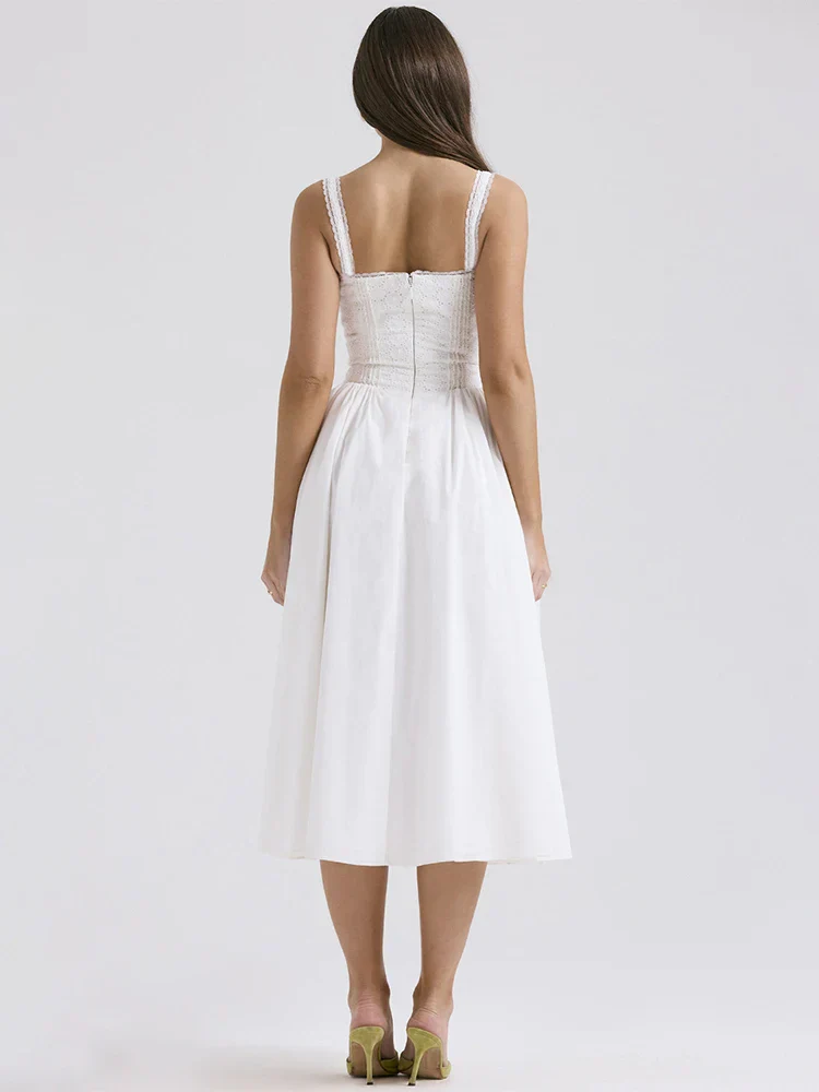 Elena | Luftiges Leinen Sommerkleid mit romantischen Details - Image 3