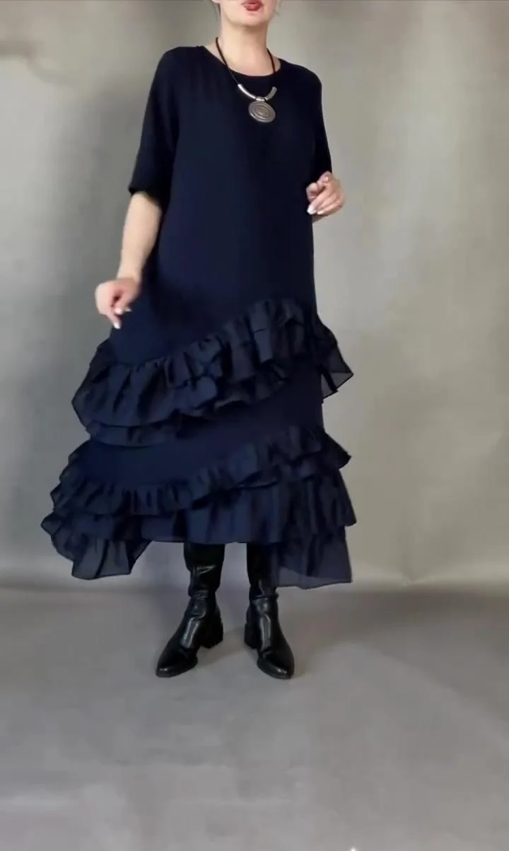 Elena - Soft-Touch Stufen-Maxikleid - Image 3