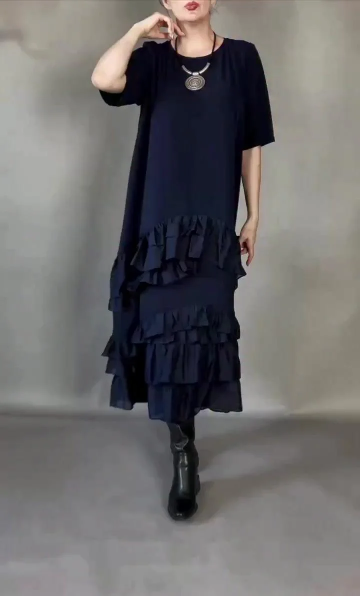 Elena - Soft-Touch Stufen-Maxikleid - Image 5