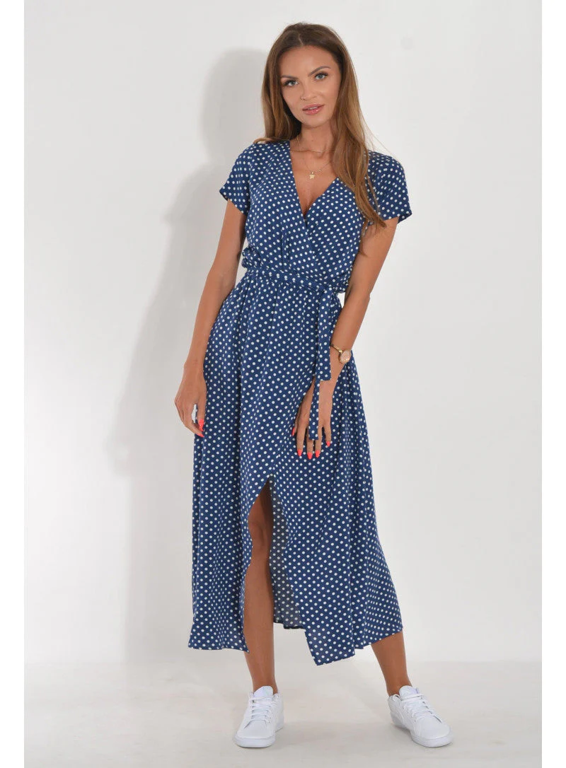 Elena – Wickeloptik Damen-Midikleid