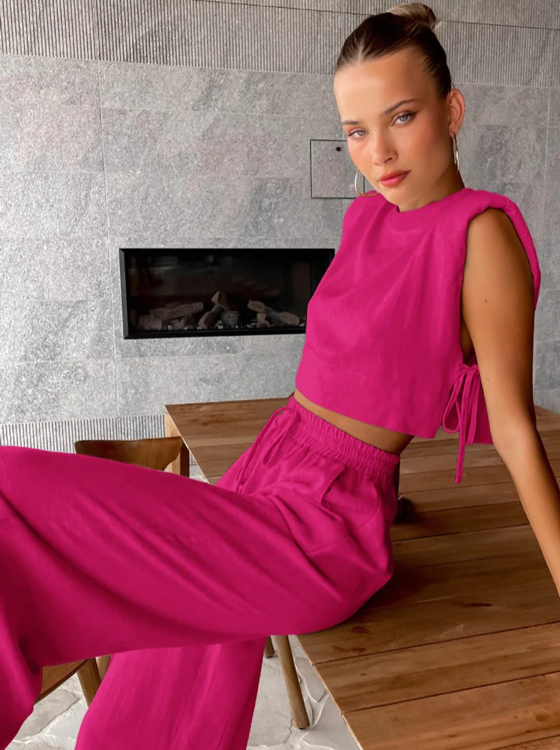 Elena | Zweiteiliges Leinen-Set mit Weitbein-Hose - Image 14