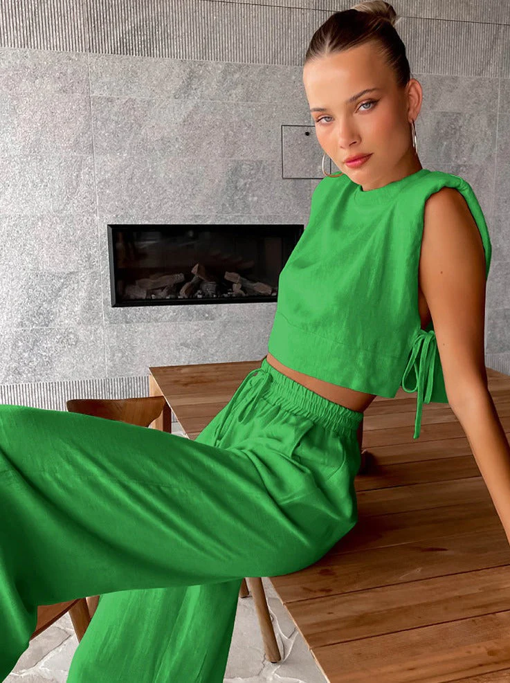 Elena | Zweiteiliges Leinen-Set mit Weitbein-Hose - Image 15