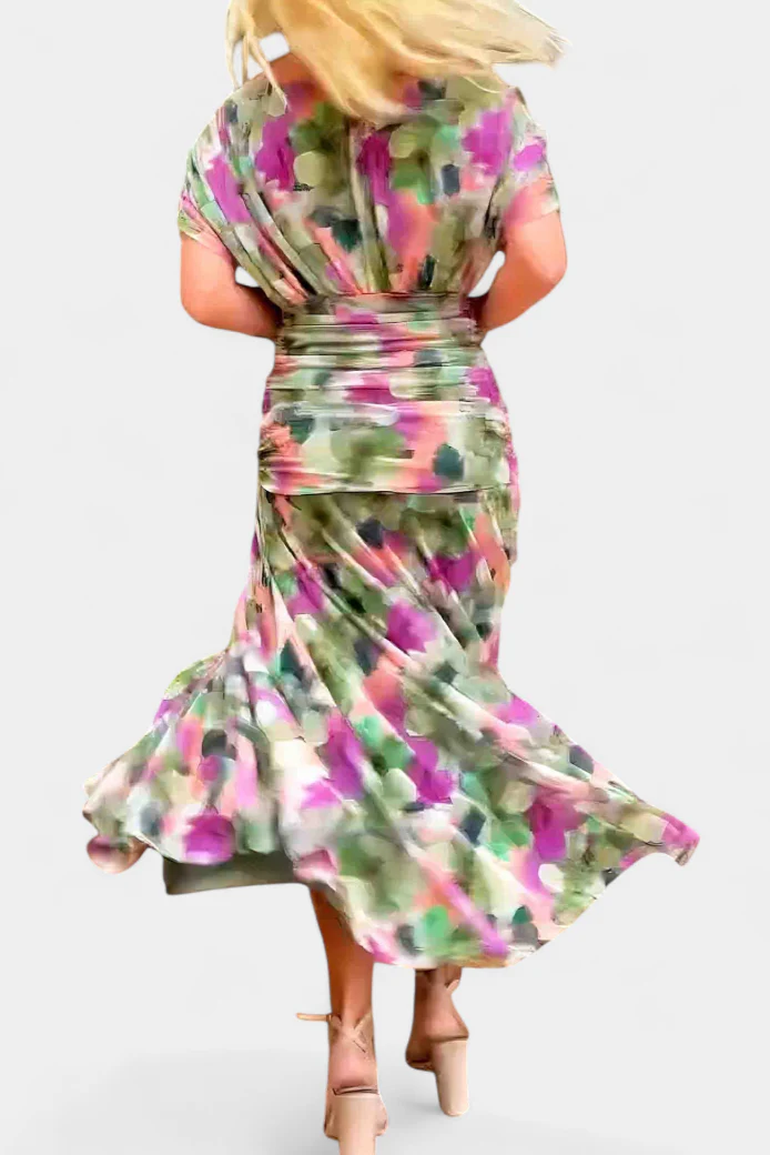 Elfriede | Damen Off-Shoulder Gerafftes Maxi Kleid - Image 8