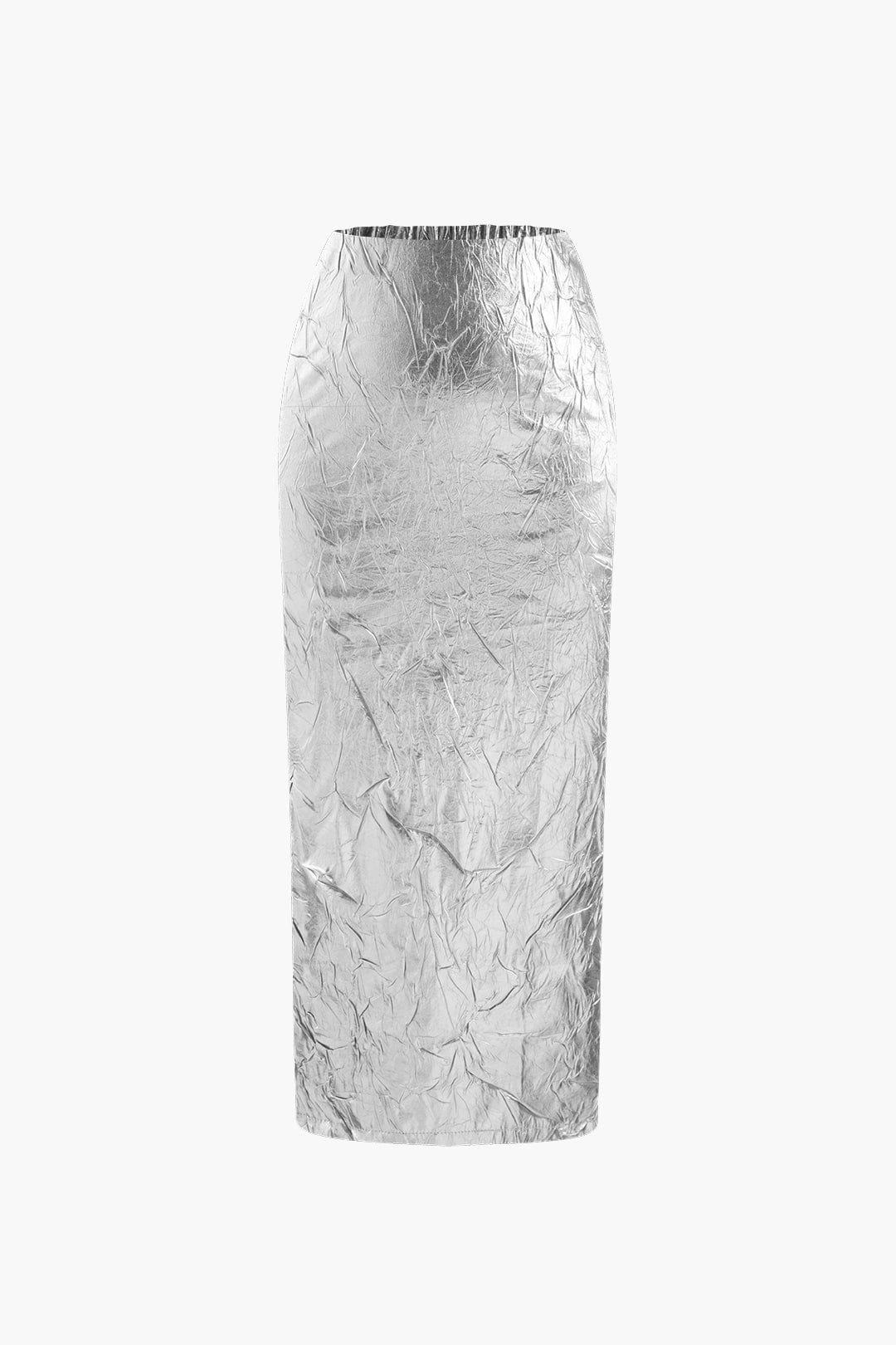 Elfriede | Glänzender Metallic-Midirock mit Crinkle-Effekt und elastischem Bund - Image 7