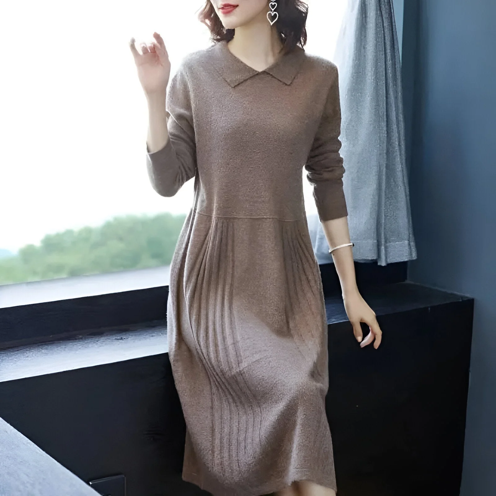 Elfriede | Mühelose Eleganz in einem gestrickten Maxikleid - Image 3
