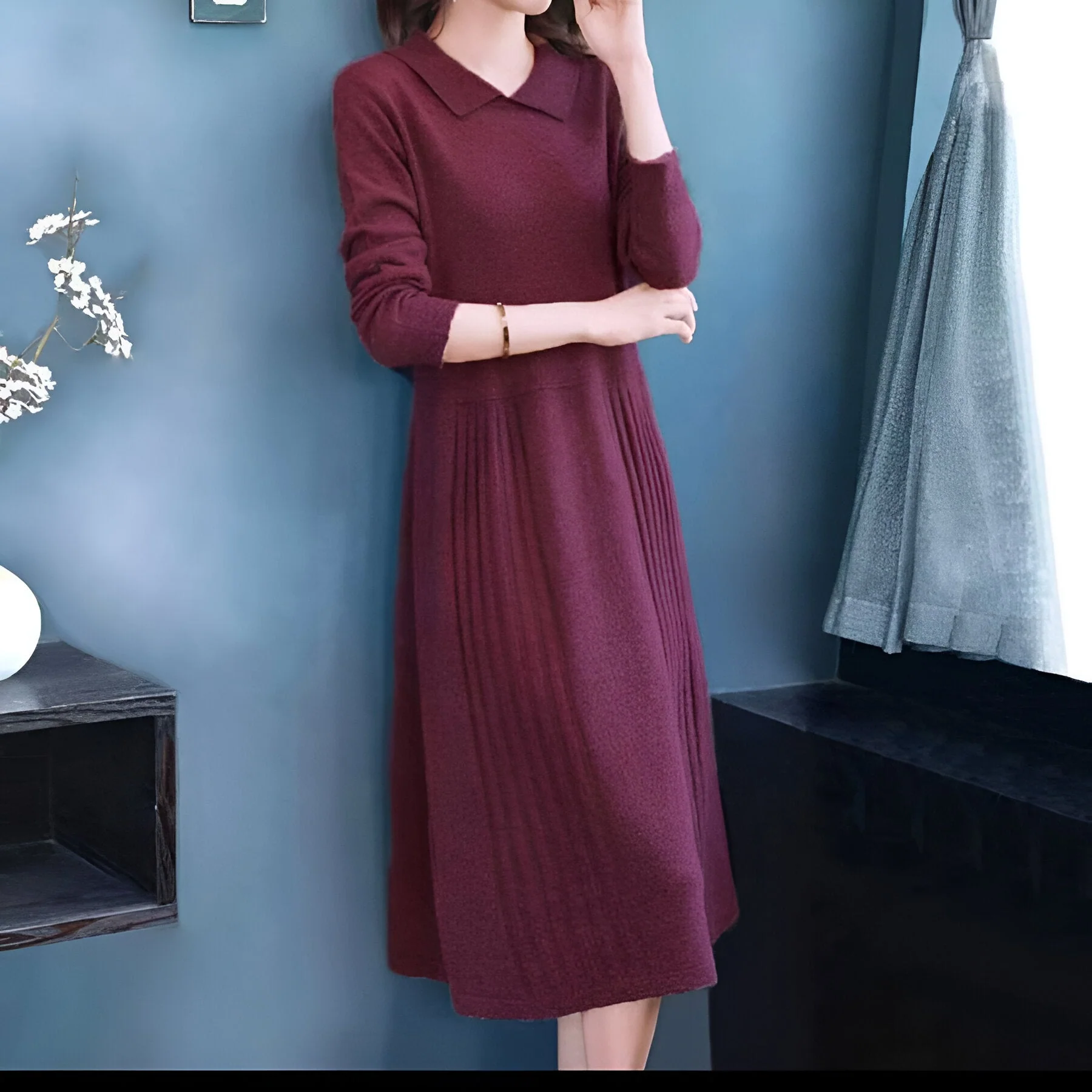 Elfriede | Mühelose Eleganz in einem gestrickten Maxikleid - Image 6
