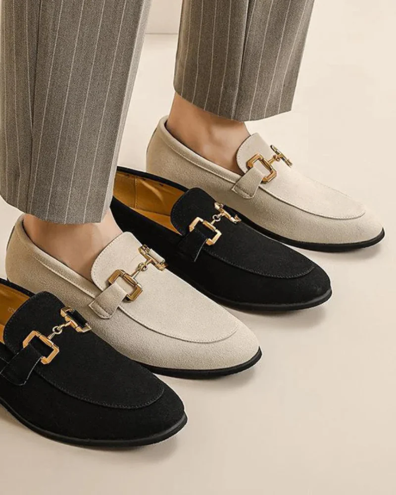 Elias | Lässig Herren-Loafer aus Wildleder mit edlem Metall-Detail - Image 4