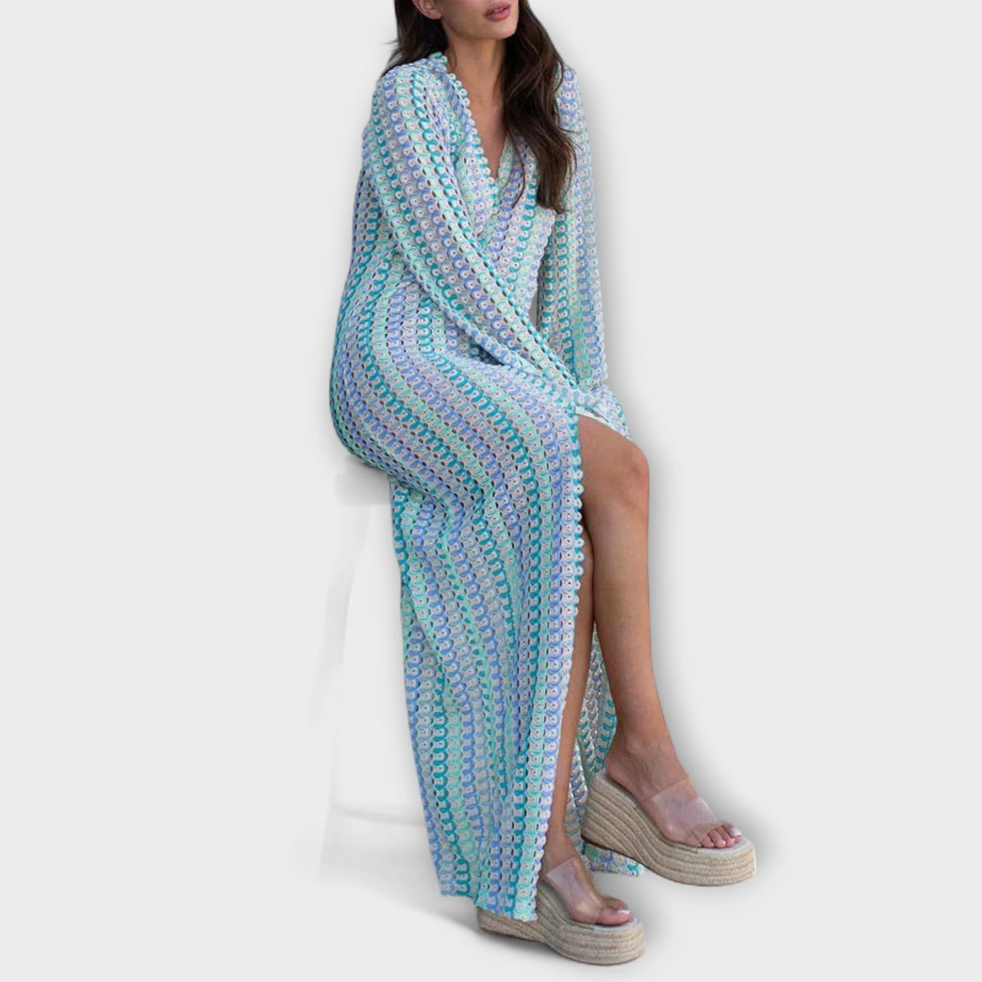 Elina – Maxikleid mit V-Ausschnitt und Urlaubs-Feeling - Image 12