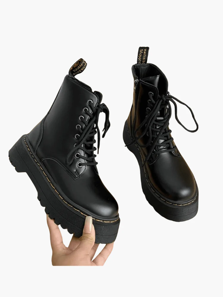 Eline | Elegante Plateaustiefel aus Leder – Stilvolle Schuhe mit Komfort - Image 2