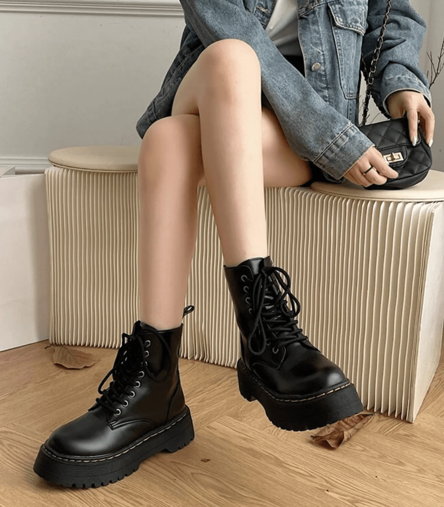 Eline | Elegante Plateaustiefel aus Leder – Stilvolle Schuhe mit Komfort - Image 4
