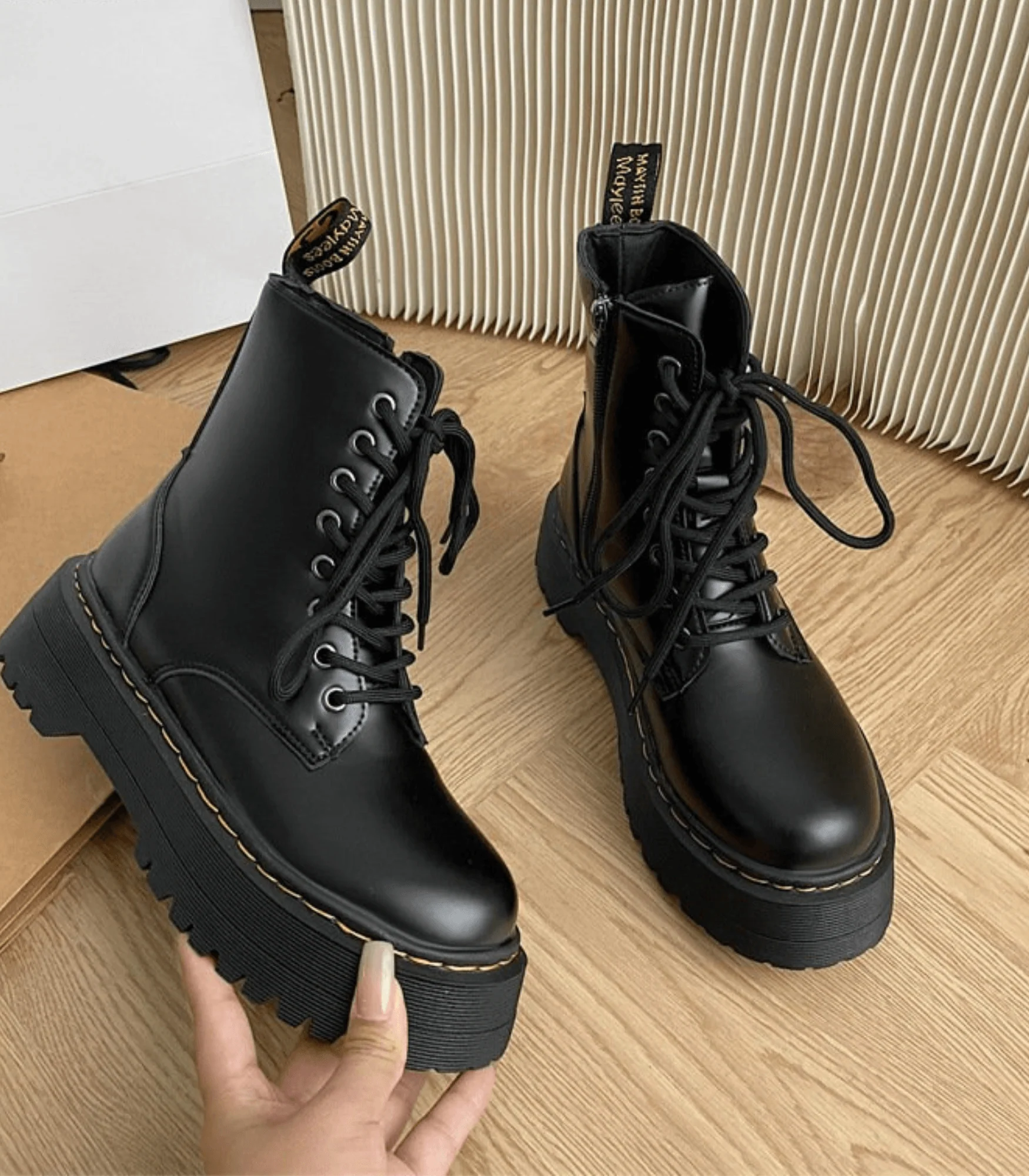 Eline | Elegante Plateaustiefel aus Leder – Stilvolle Schuhe mit Komfort - Image 7