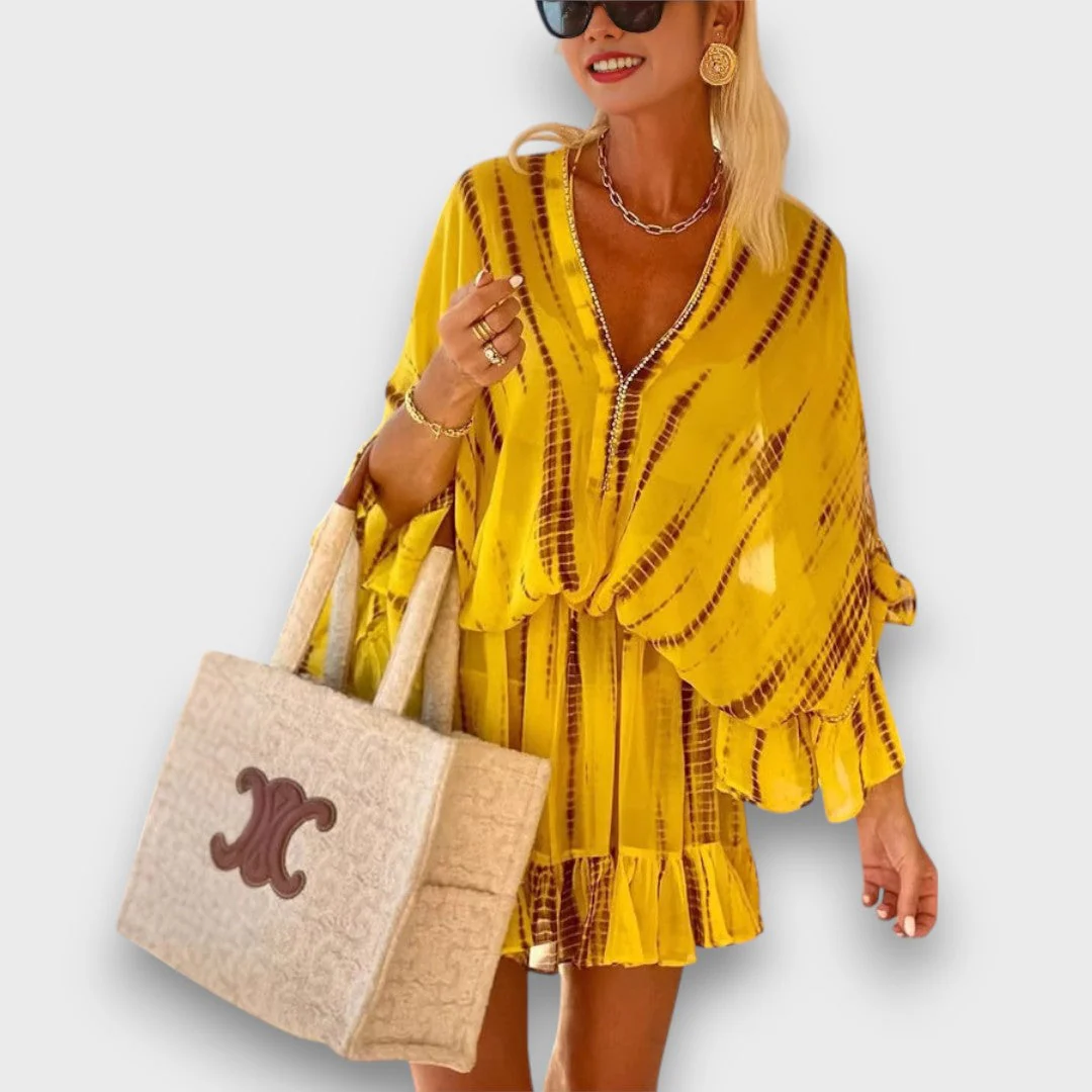 Elirelle – Sommerkleid mit V-Ausschnitt und Volantsaum - Image 2