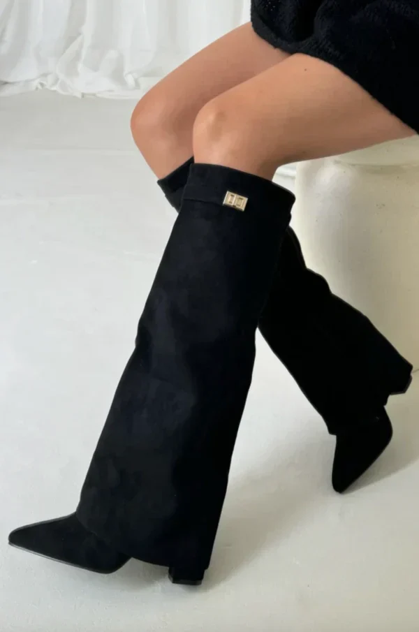 Elisara - Hochwertige kniehohe Stiefel aus Wildleder - Image 5