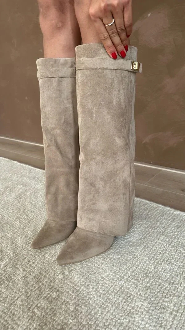 Elisara - Hochwertige kniehohe Stiefel aus Wildleder - Image 8