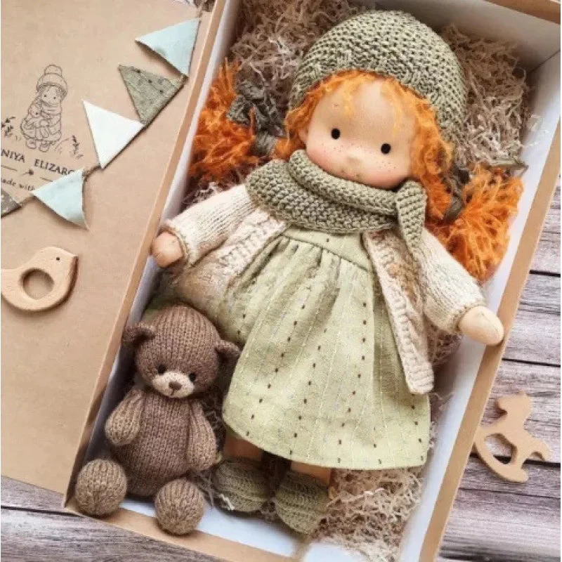 Elise | Handgefertigte Waldorf-Plüschpuppe – Weiches Baumwollspielzeug mit Stoffbox | Süß & Kuschelig | Für Kindergeburtstage & täglichen Spielspaß - Image 30