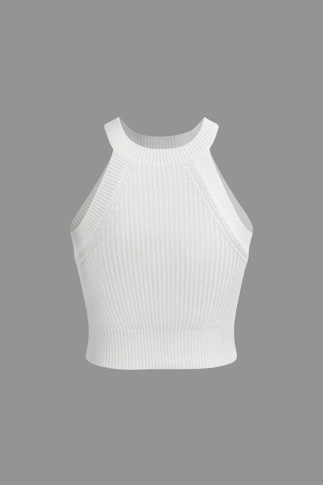 Elise | Racerback Bodycon Geripptes hochgeschlossenes Crop-Top - Image 2
