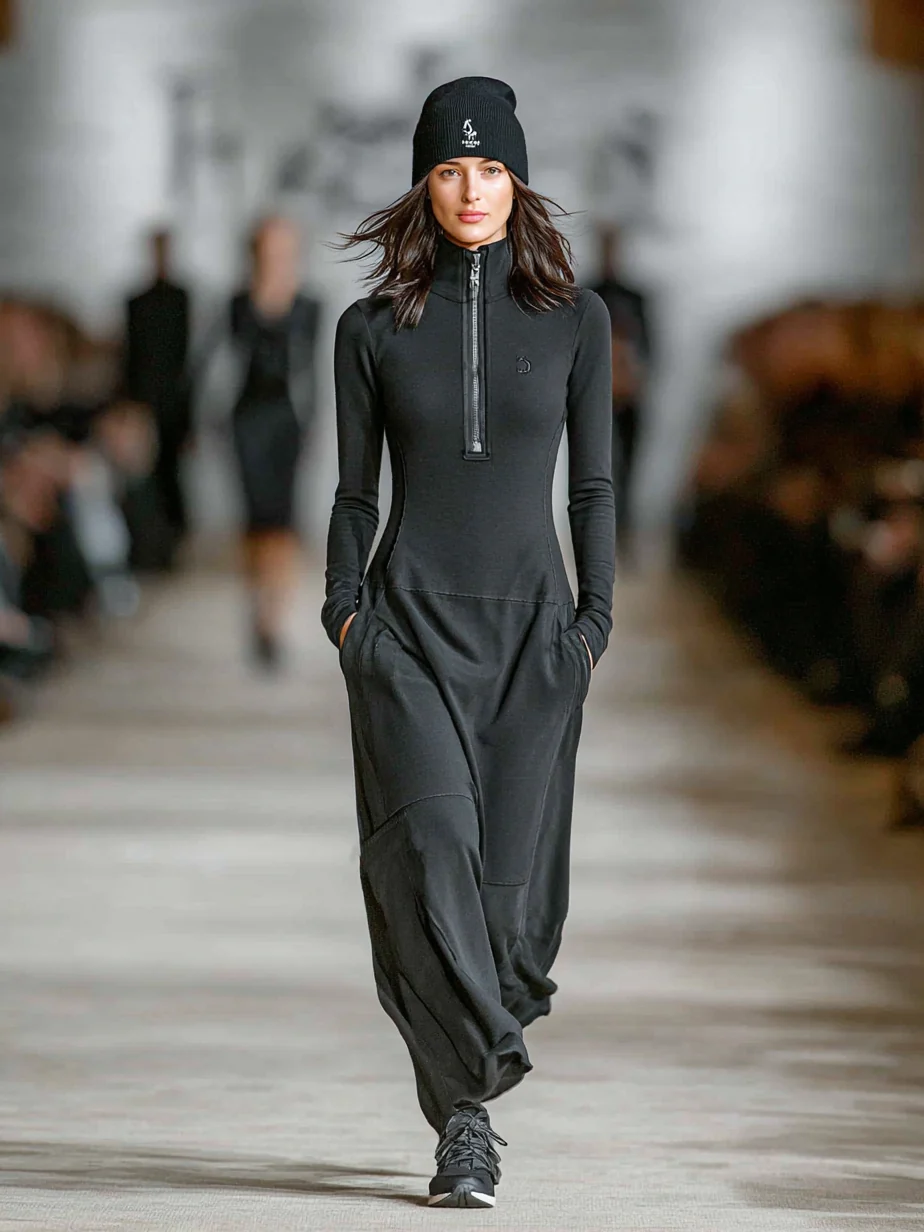 Elise - Soft-Touch-Maxikleid mit Stehkragen und Reißverschluss - Image 3