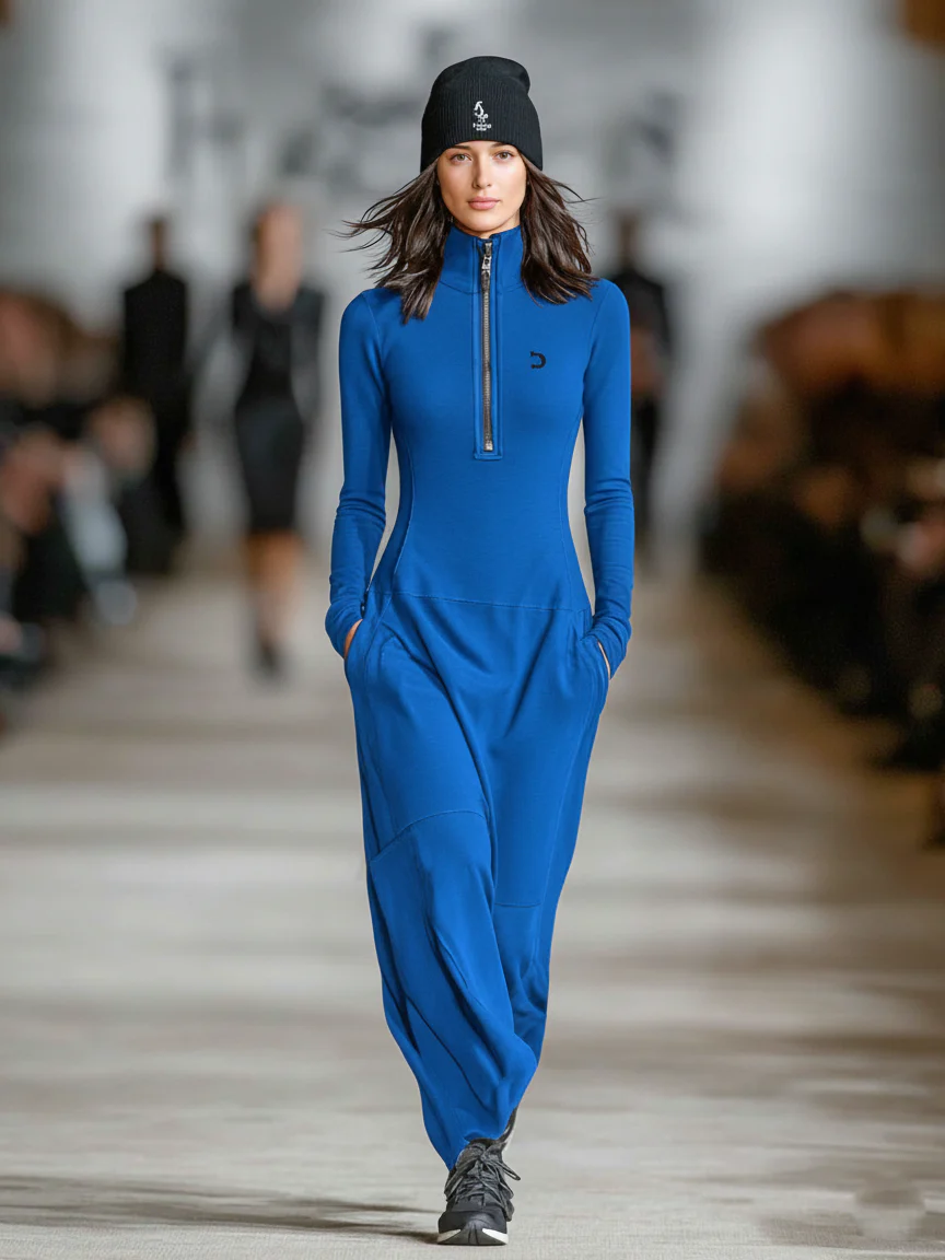 Elise - Soft-Touch-Maxikleid mit Stehkragen und Reißverschluss - Image 6