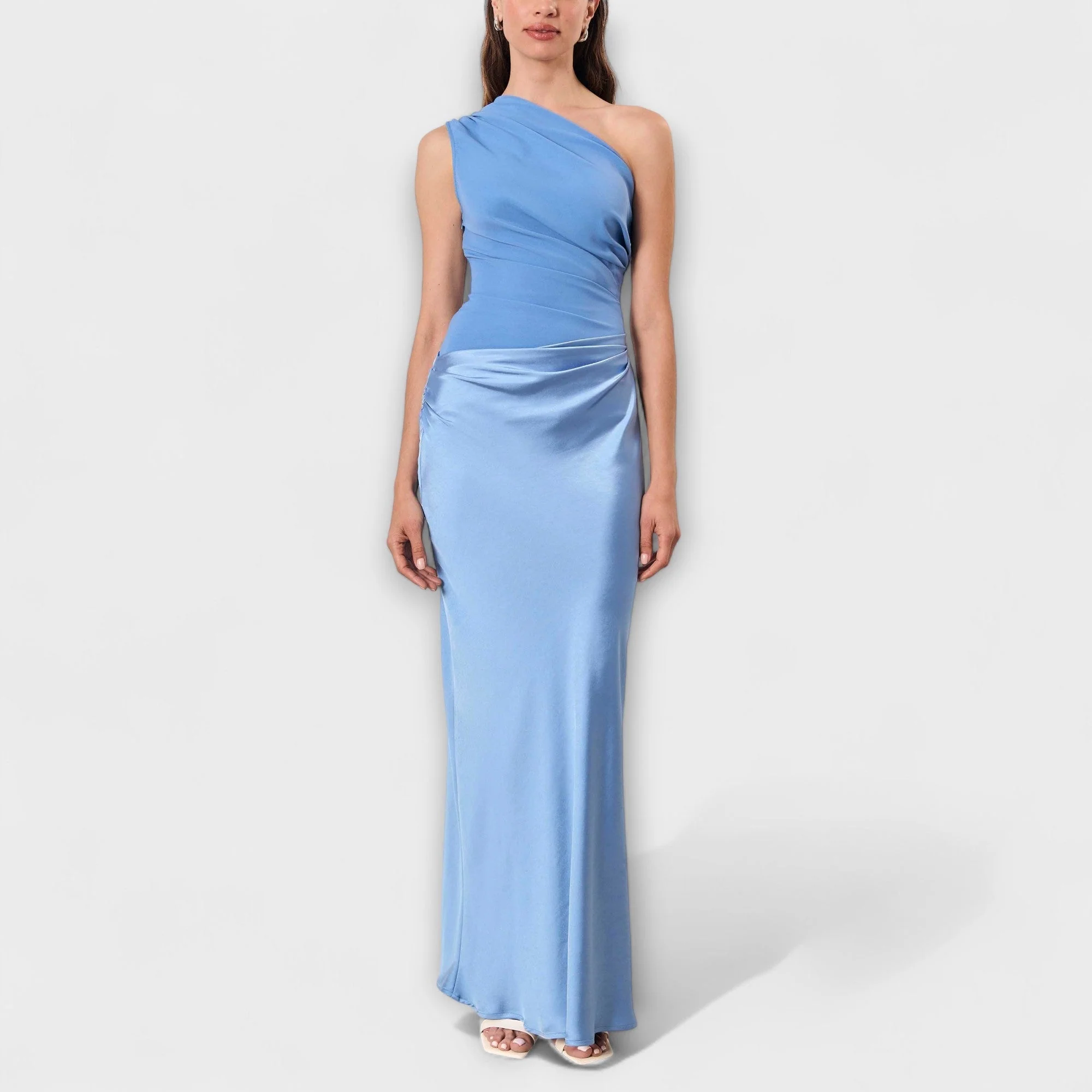 Elissa | Elegantes Ein-Schulter Falten Maxi Kleid - Image 5