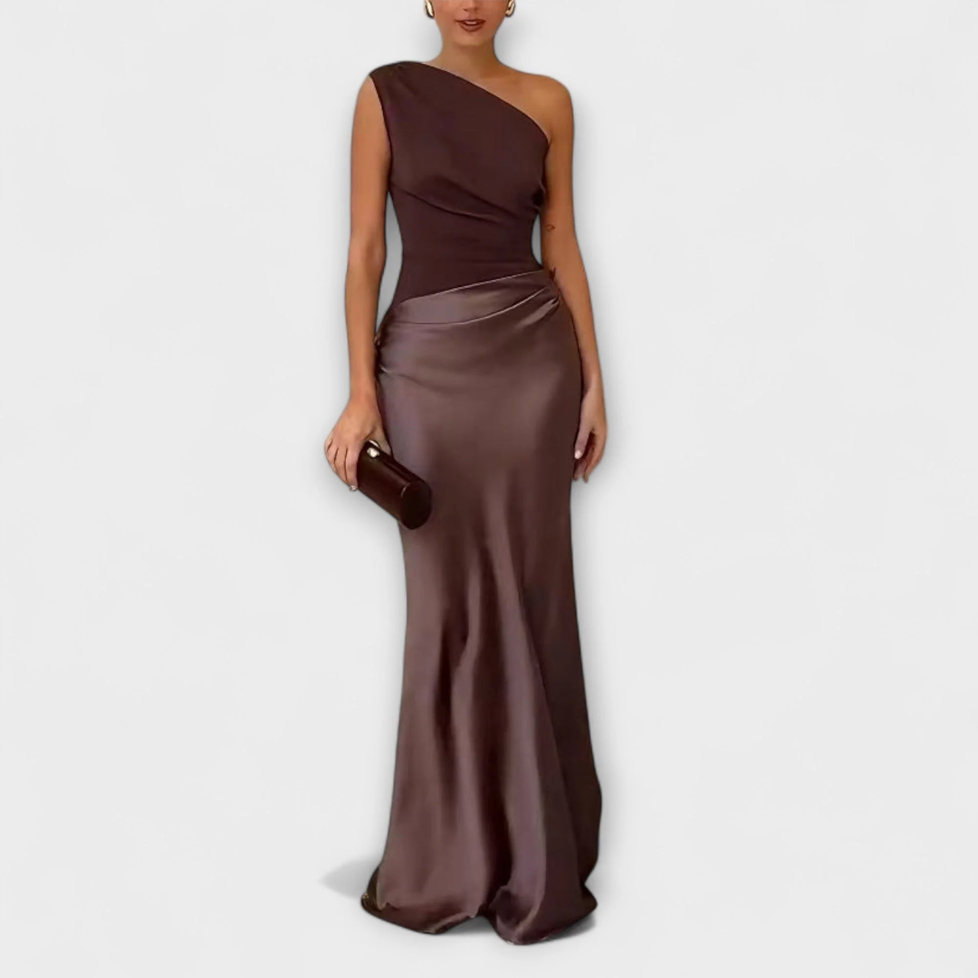 Elissa | Elegantes Ein-Schulter Falten Maxi Kleid - Image 7
