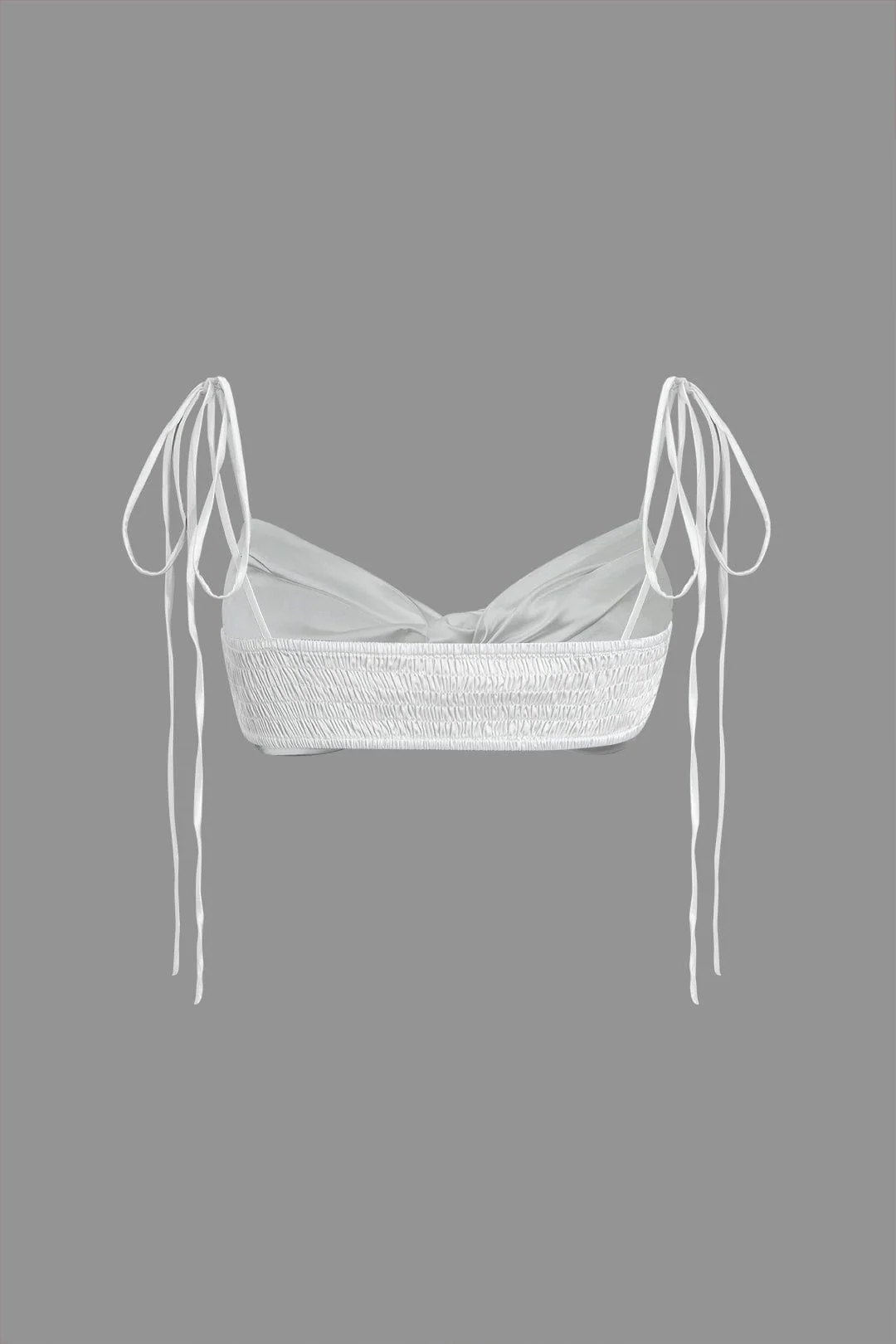Elizabeth | Ein Stück Satin-Top mit verstellbaren Schnürträgern & Knotendetail - Image 4