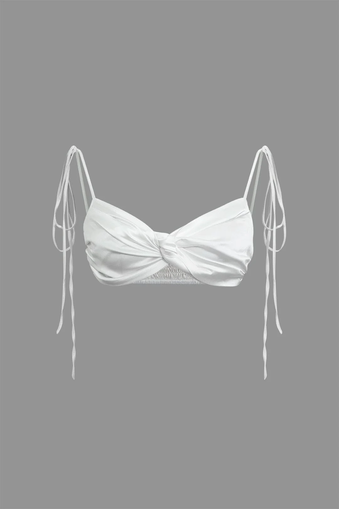 Elizabeth | Ein Stück Satin-Top mit verstellbaren Schnürträgern & Knotendetail - Image 6