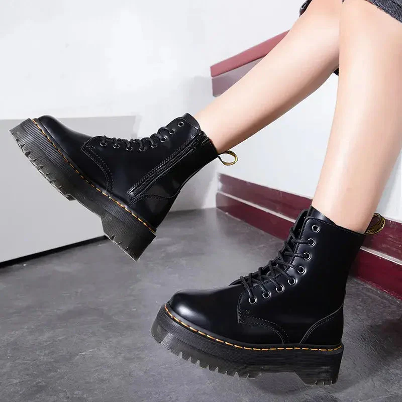 Ella | Elegante Plateaustiefel aus Leder – Stilvolle Schuhe mit Komfort - Image 3