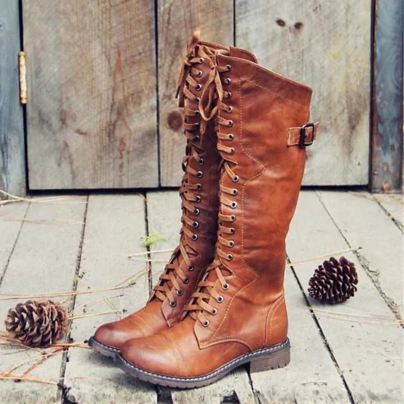 Ella – Schnürstiefel Damen im Vintage-Lederlook - Image 2
