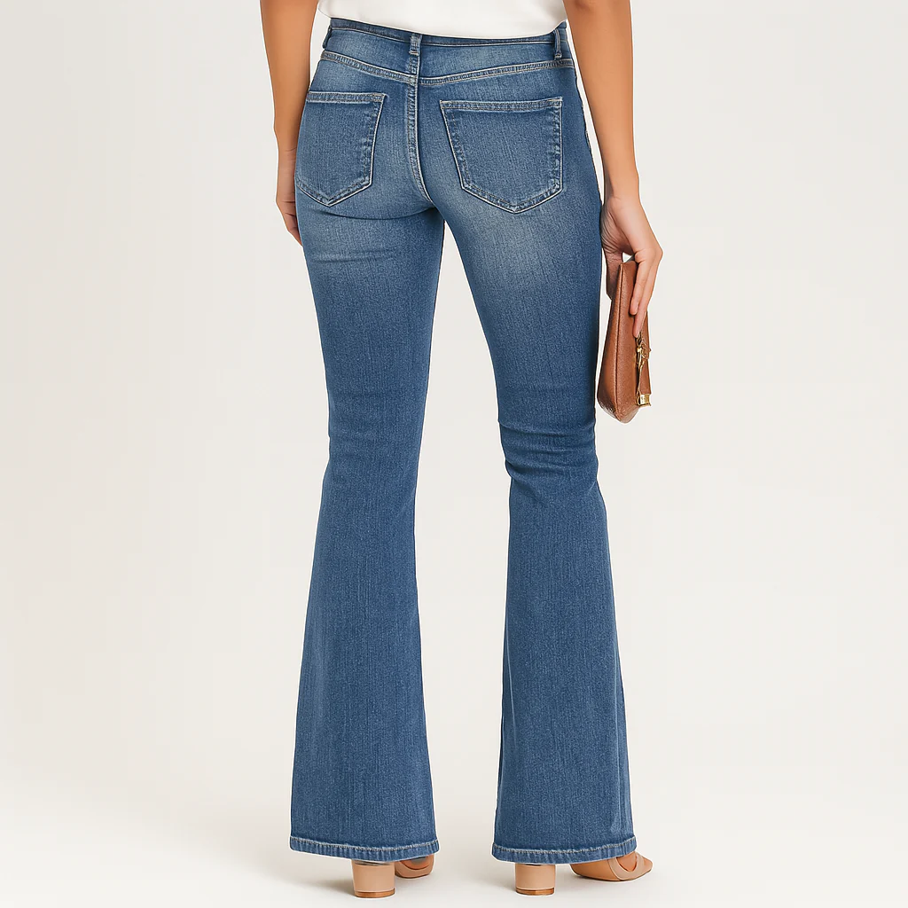Ellen – Damenjeans mit hohem Bund und Schlag – Klassische Passform aus Denim - Image 2