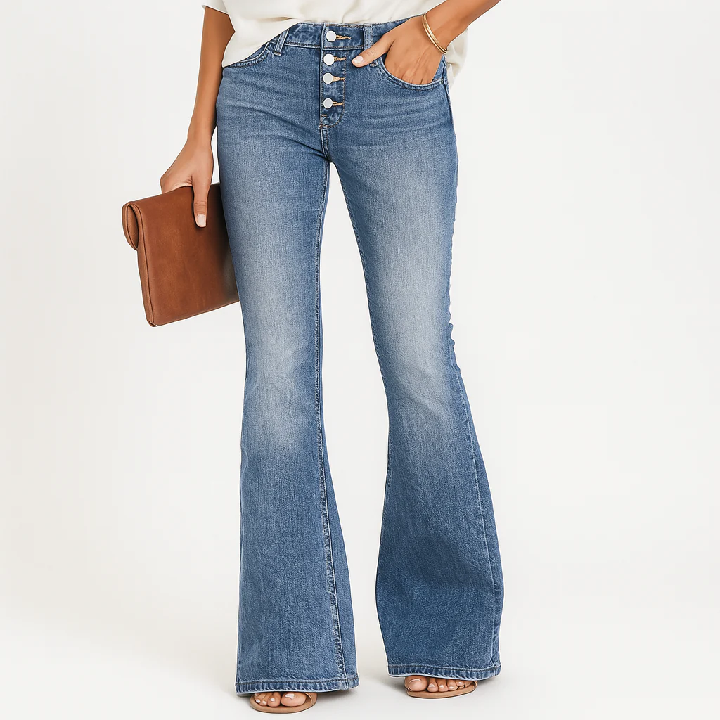 Ellen – Damenjeans mit hohem Bund und Schlag – Klassische Passform aus Denim - Image 3