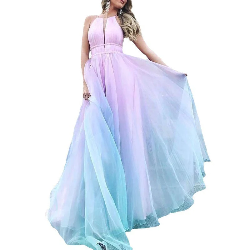 Ellie- Damen Langes Tüllkleid mit fließendem Rock - Image 3