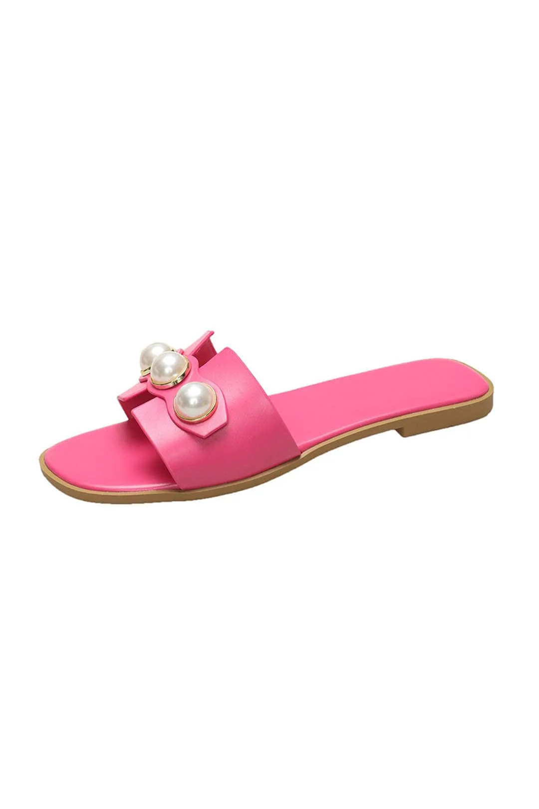 Ellie | Leichtgewicht Leder Designer Slides mit Riesig Perlenverzierung - Image 3