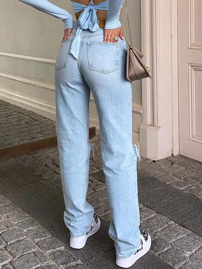 Ellina – High-Waist-Jeans in heller Waschung - Image 3