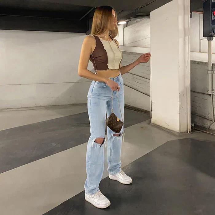 Ellina – High-Waist-Jeans in heller Waschung - Image 5