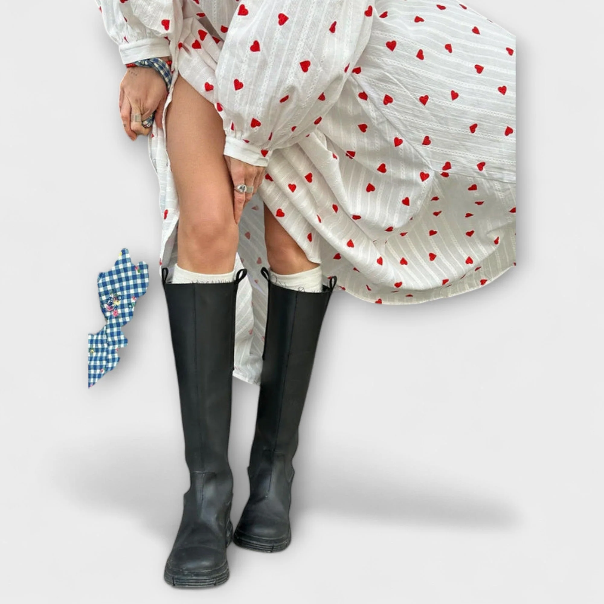 Elna – Romantisches Jacquardkleid mit Herzmuster - Image 4
