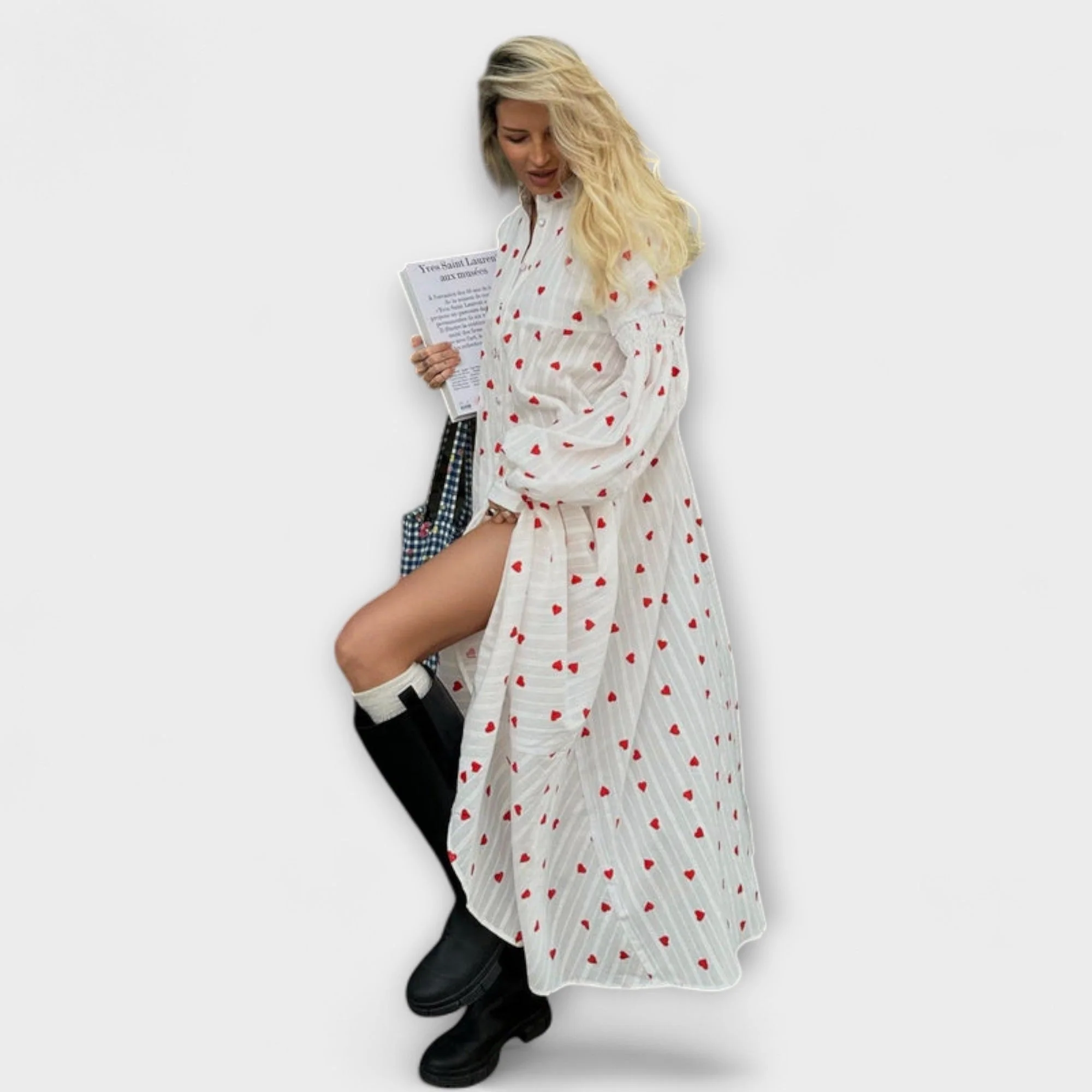 Elna – Romantisches Jacquardkleid mit Herzmuster - Image 5