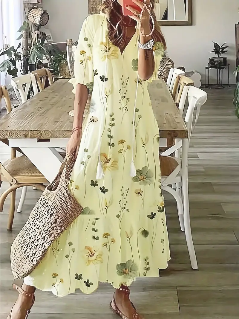 Elowynne – Boho-Maxikleid mit Blumen und Quasten - Image 2
