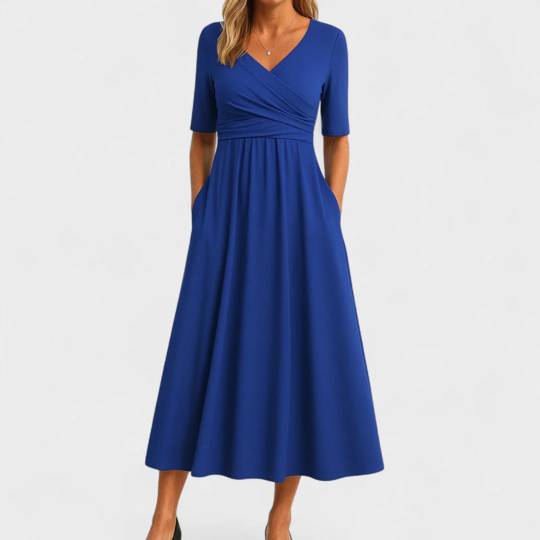 Elsa Damen Kleid im Wickelstil mit V-Ausschnitt - Image 3
