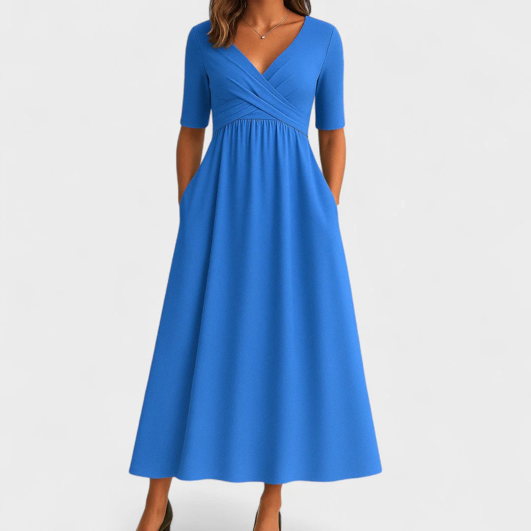 Elsa Damen Kleid im Wickelstil mit V-Ausschnitt - Image 4