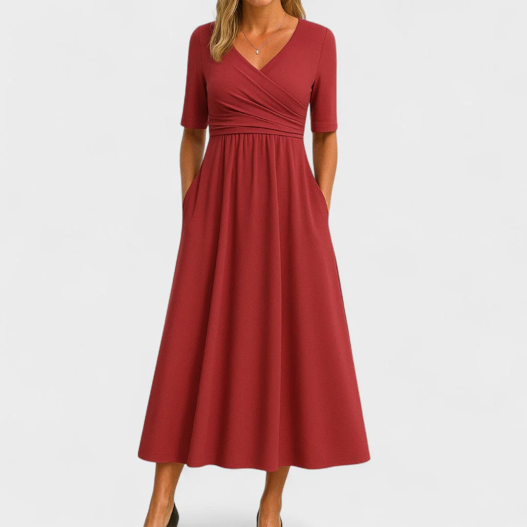 Elsa Damen Kleid im Wickelstil mit V-Ausschnitt - Image 6