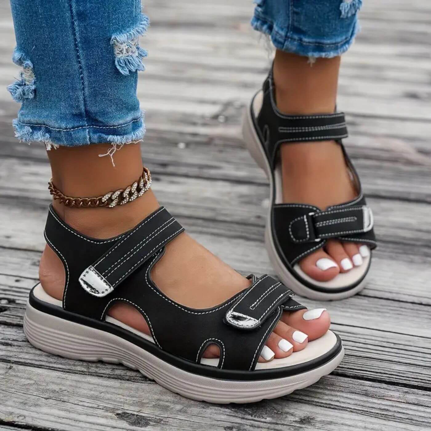 Elsa – Orthopädische Keilsandalen mit Knöchelriemen - Image 2