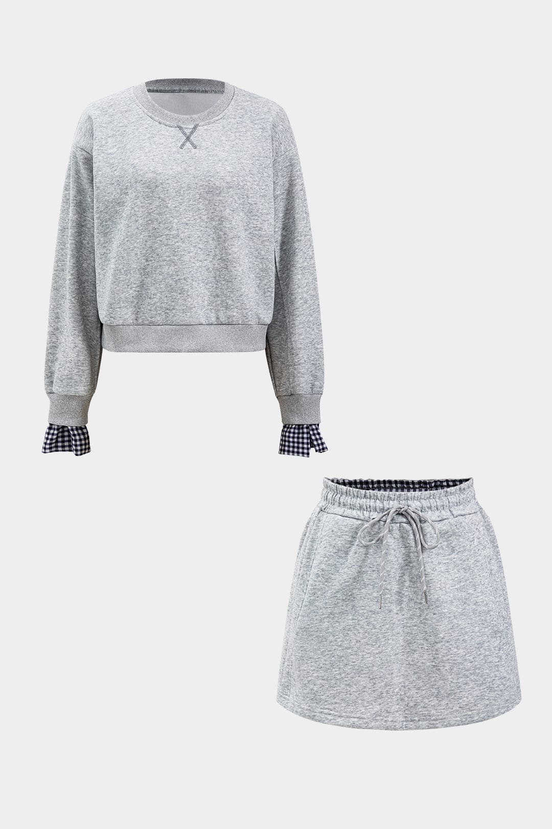 Elsa | Zweiteiliges Sweat-Set mit karierten Details - Image 11